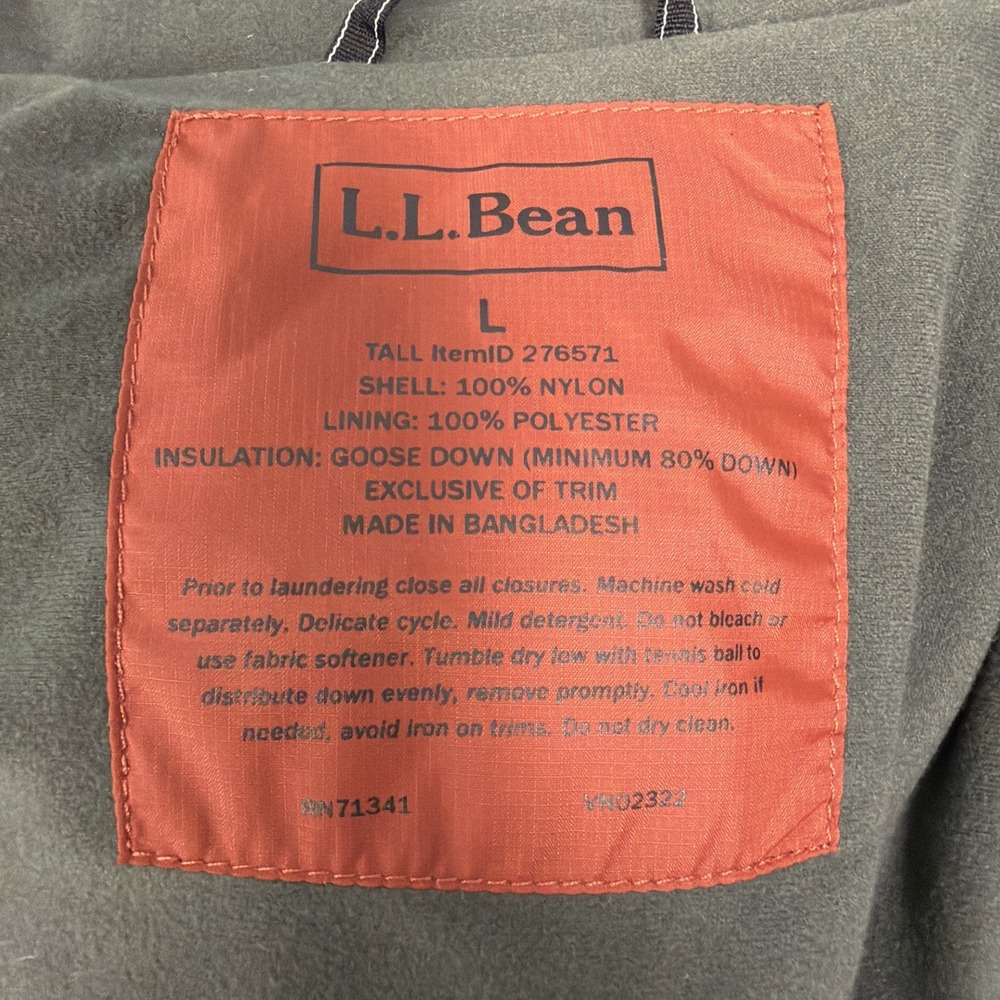 LL Bean Men's Large 80% Down Puffer Vest Burnt Orange Quilted Insulated Outdoor - Picture 6 of 11